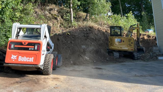 Excavation and site grading services in Andover, Massachusetts, provided by Goodwood General Construction.